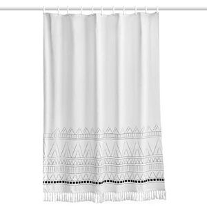 YoKii Tassel Fabric Shower Curtain